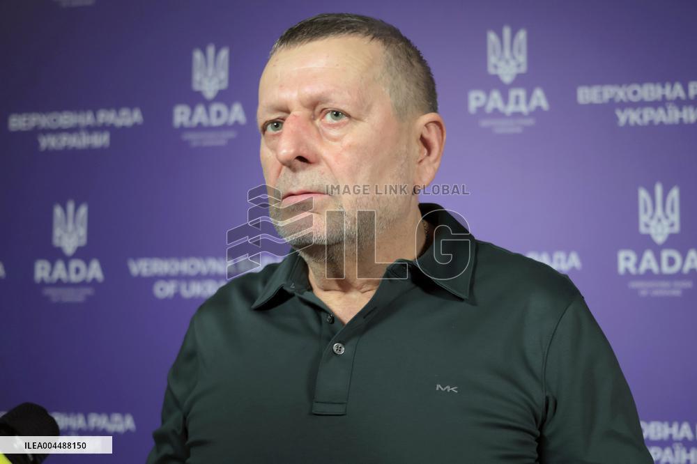 Briefing of Ukrainian MP Akhtem Chyihoz in Kyiv