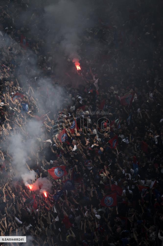 PSG parade on the Champs-Elysees avenue - Paris