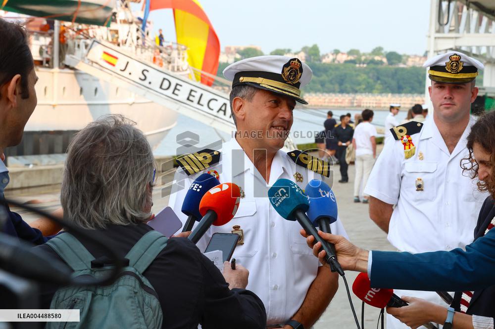Princess Leonor Arriving On Board Juan Sebastian Elcano - NYC