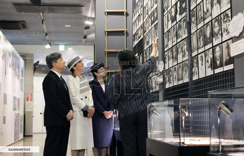 Emperor visits Okinawa museum for victims of Tsushima-Maru incident