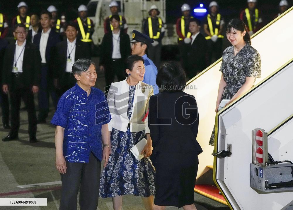 Imperial family returns home from Okinawa
