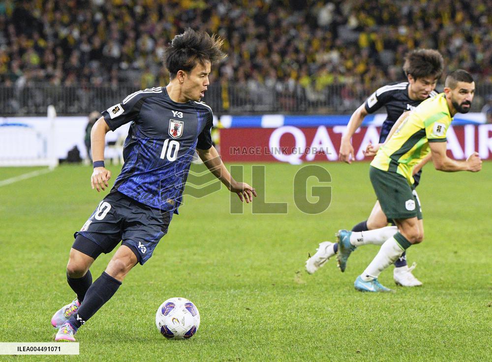 Football: World Cup qualifier between Japan and Australia