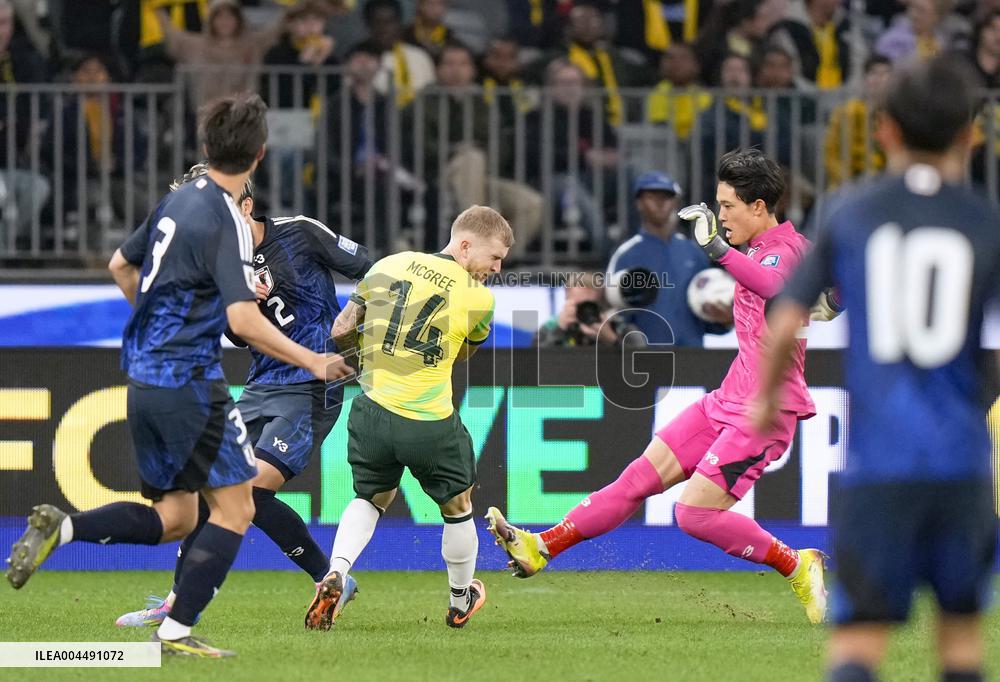 Football: World Cup qualifier between Japan and Australia