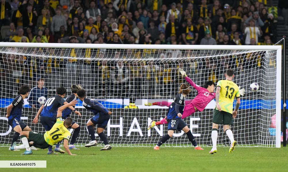 Football: World Cup qualifier between Japan and Australia