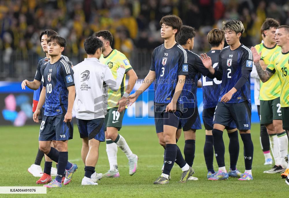 Football: World Cup qualifier between Japan and Australia