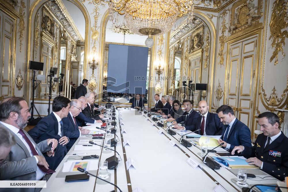 Macron and Lula During Meeting at Elysee Palace - Paris