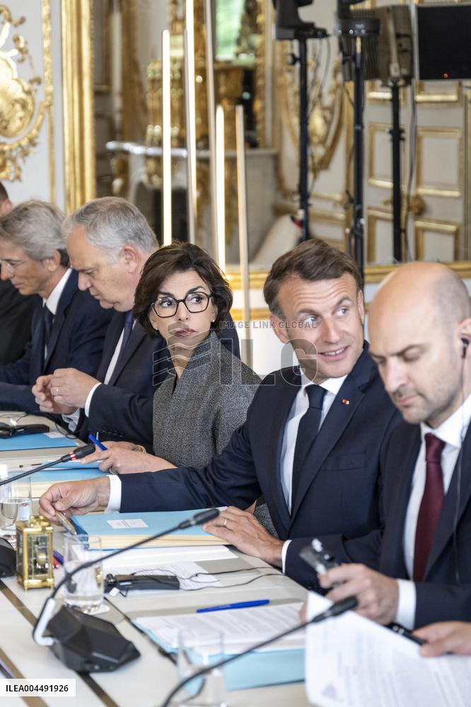 Macron and Lula During Meeting at Elysee Palace - Paris