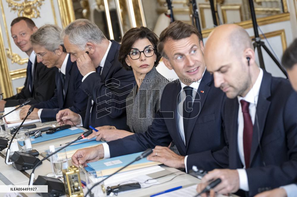 Macron and Lula During Meeting at Elysee Palace - Paris
