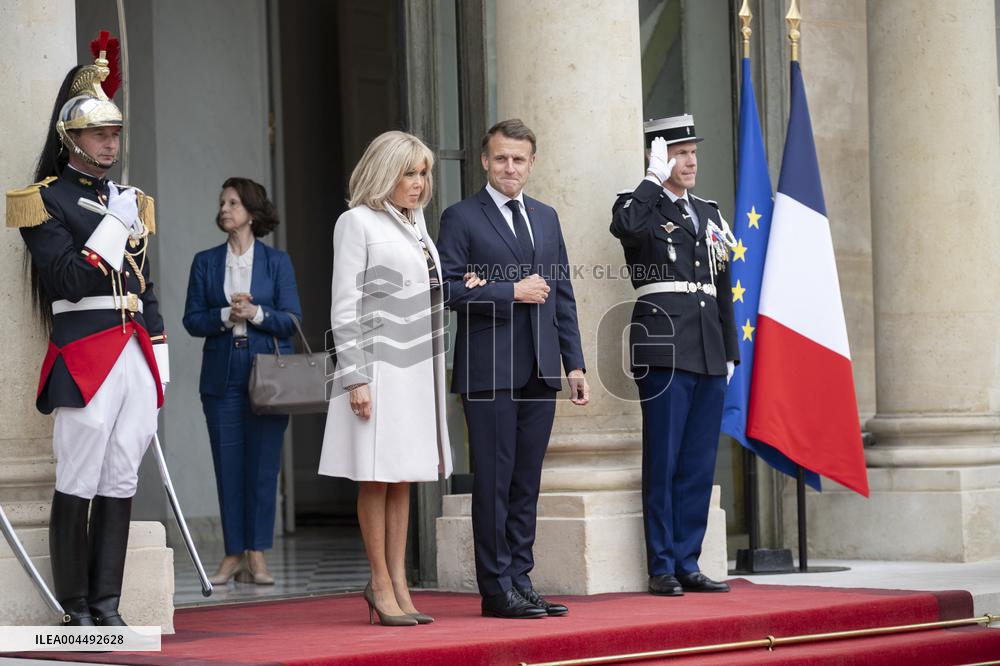 Emmanuel and Brigitte Macron Welcomes Lula and Rosangela at Elysee Palace
