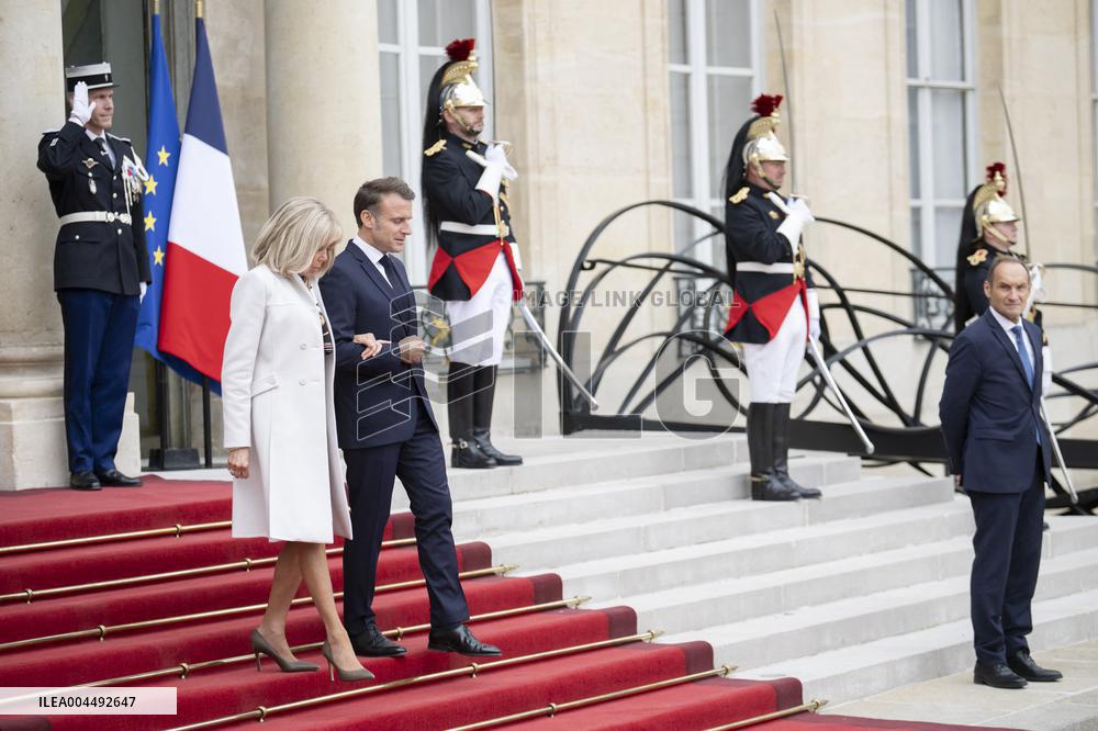 Emmanuel and Brigitte Macron Welcomes Lula and Rosangela at Elysee Palace