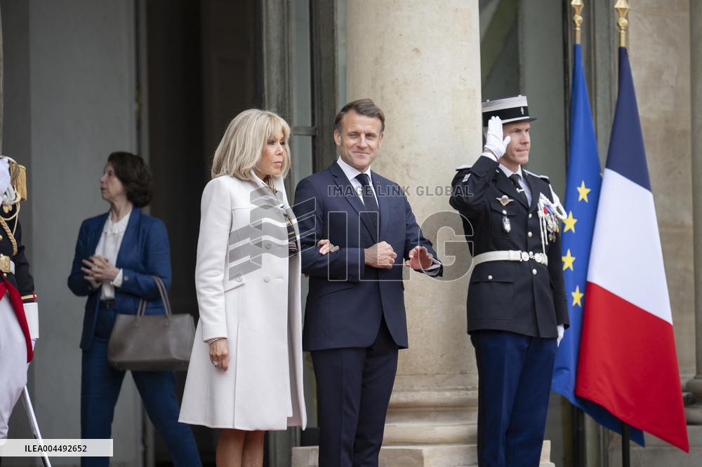 Emmanuel and Brigitte Macron Welcomes Lula and Rosangela at Elysee Palace