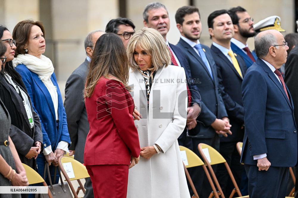 Brazil's President Official Welcoming Ceremony at The Hotel Des Invalides in Paris