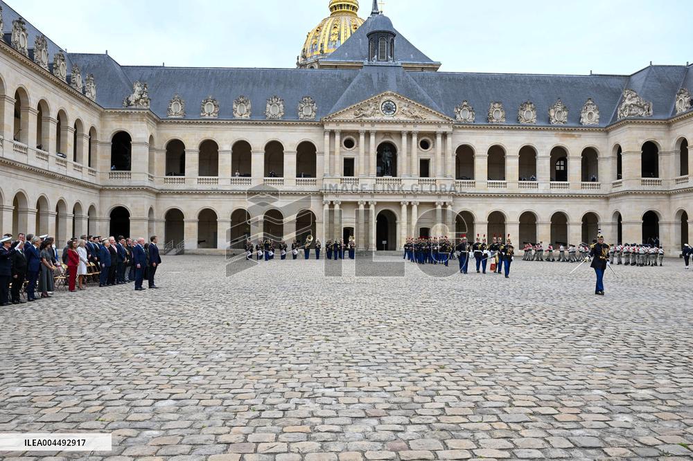 Brazil's President Official Welcoming Ceremony at The Hotel Des Invalides in Paris