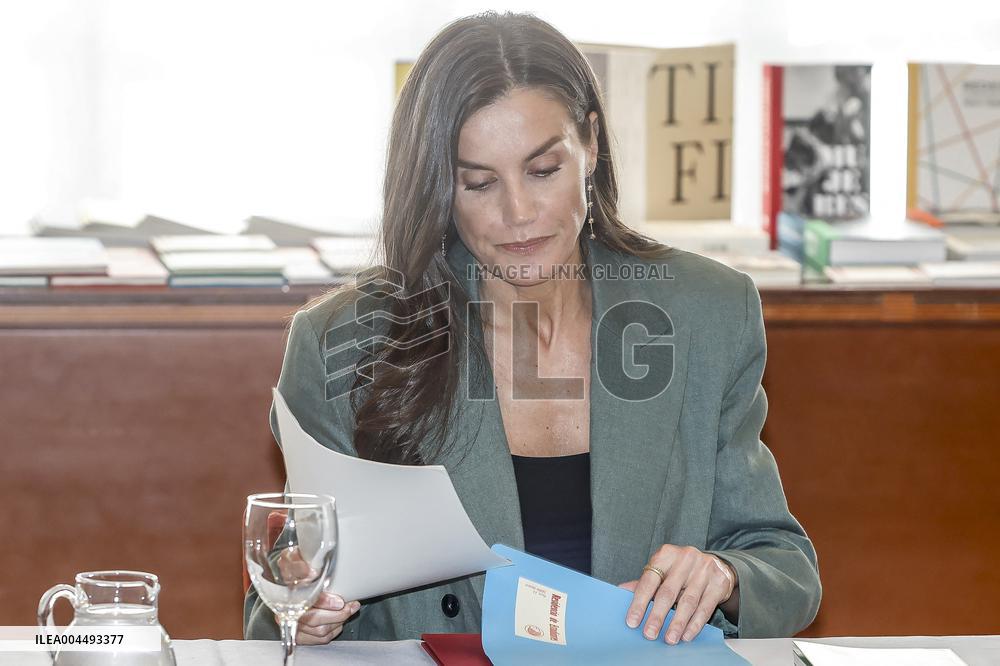 Queen Letizia Attends Meeting with the Board of the Student Residence - Madrid