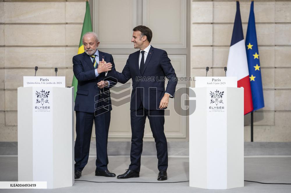 Macron And Lula Press Conference - Paris
