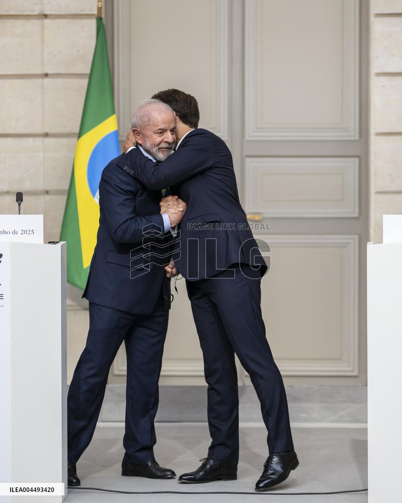 Macron And Lula Press Conference - Paris