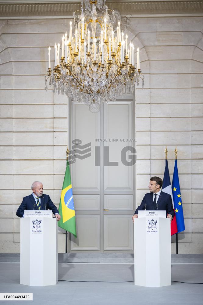 Macron And Lula Press Conference - Paris