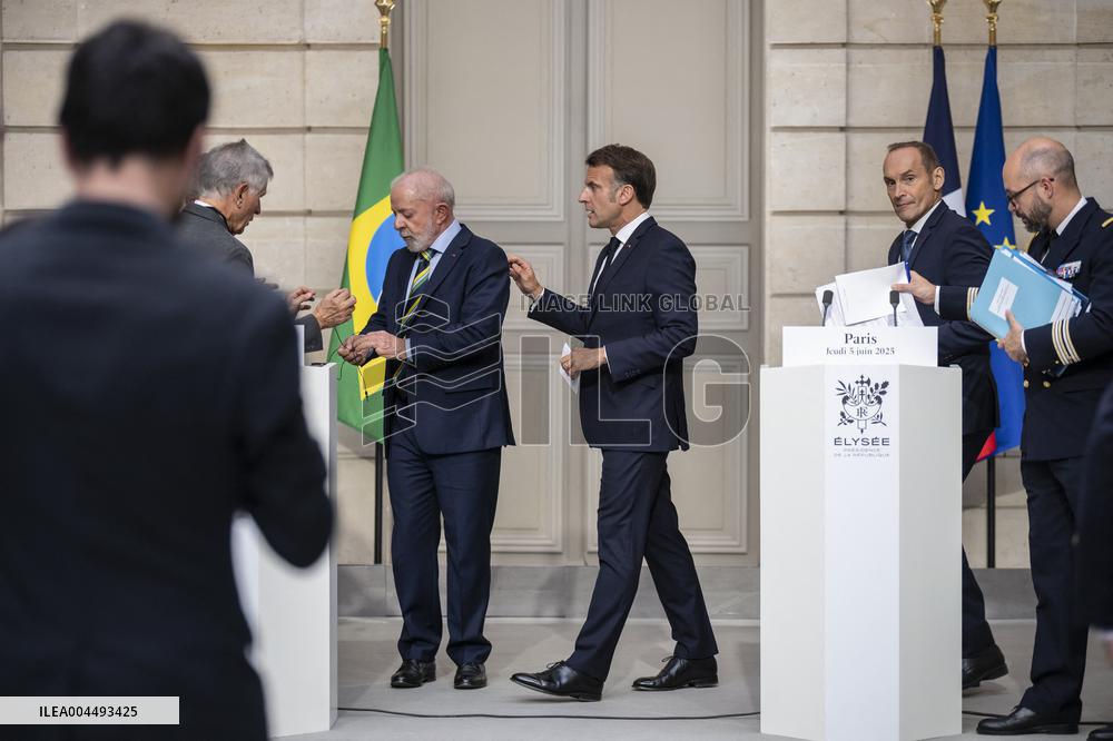 Macron And Lula Press Conference - Paris