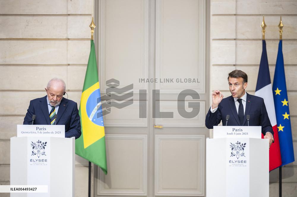 Macron And Lula Press Conference - Paris