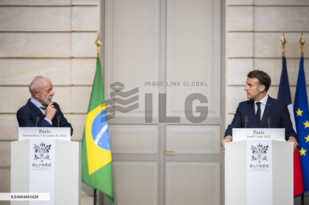 Macron And Lula Press Conference - Paris