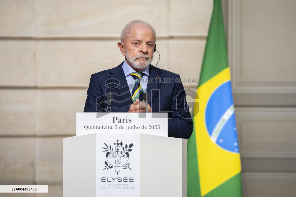 Macron And Lula Press Conference - Paris