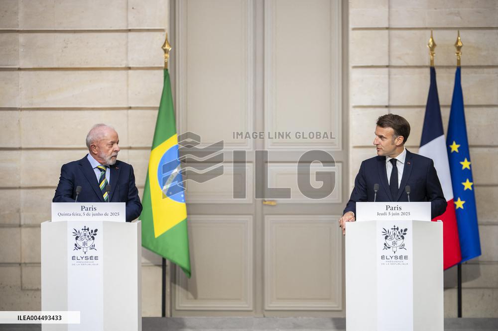 Macron And Lula Press Conference - Paris