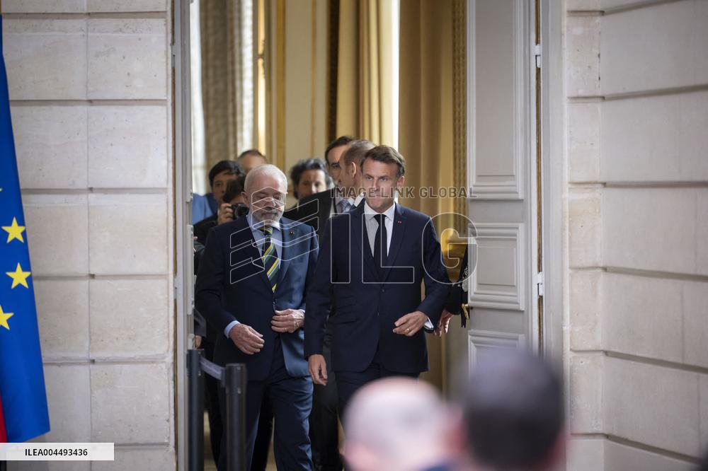 Macron And Lula Press Conference - Paris