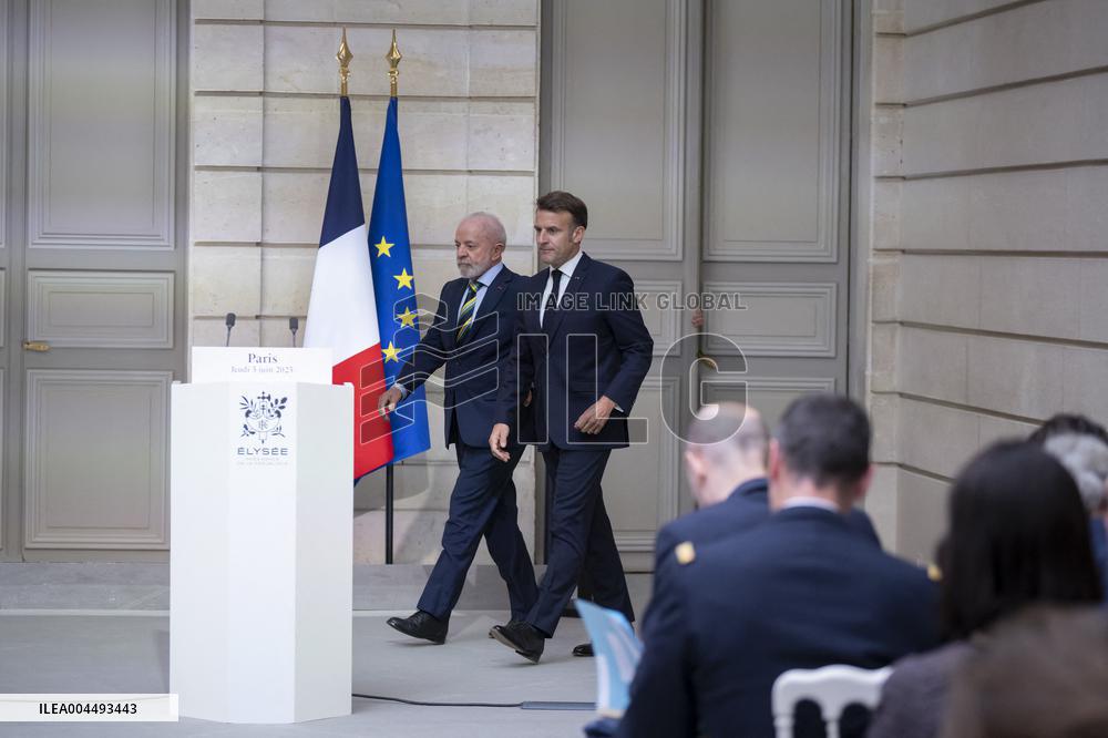 Macron And Lula Press Conference - Paris