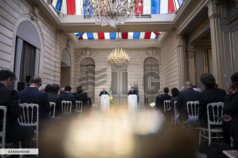 Macron And Lula Press Conference - Paris