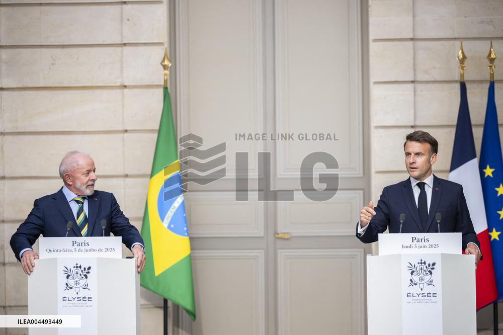 Macron And Lula Press Conference - Paris