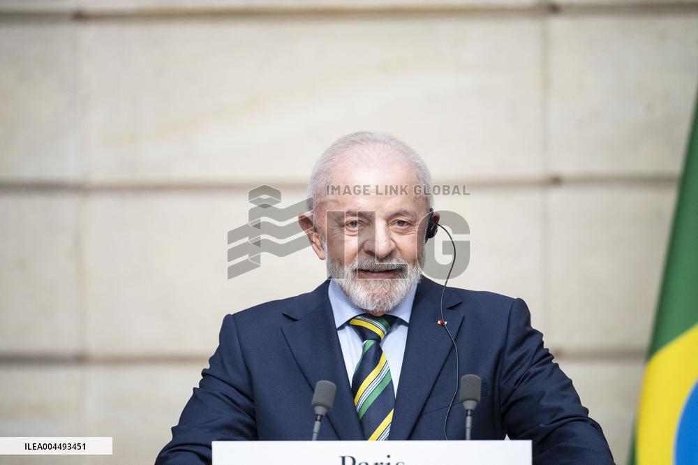 Macron And Lula Press Conference - Paris