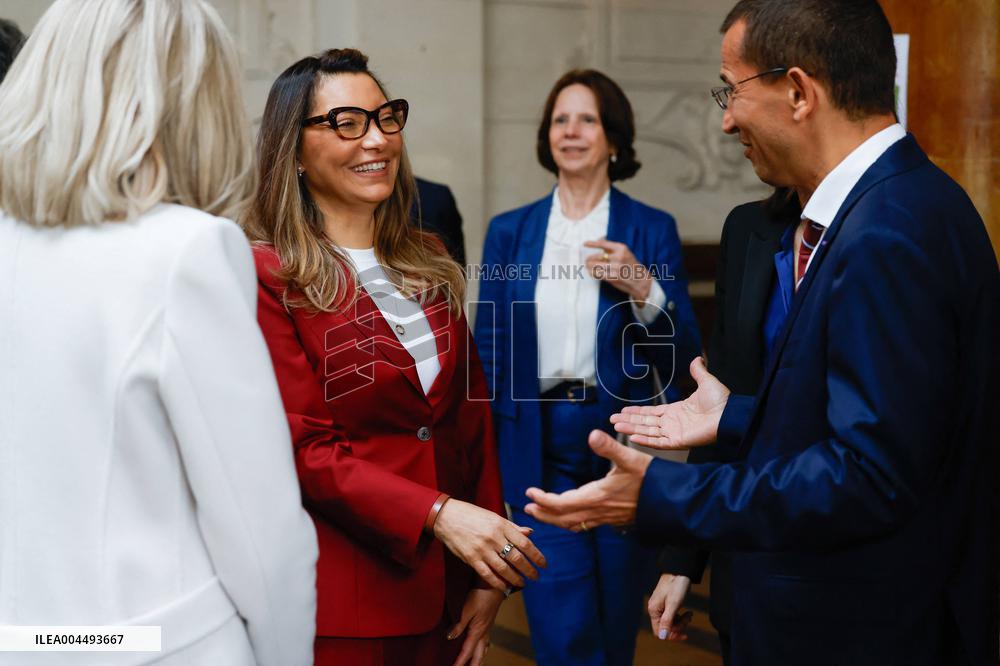 Brigitte Macron and Rosangela Lula da Silva Visit Cite Scolaire Montaigne - Paris