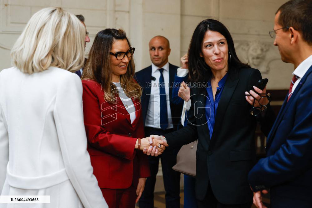 Brigitte Macron and Rosangela Lula da Silva Visit Cite Scolaire Montaigne - Paris