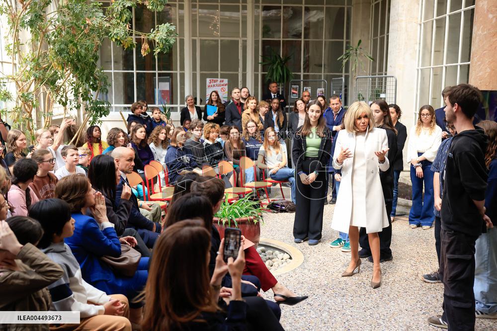 Brigitte Macron and Rosangela Lula da Silva Visit Cite Scolaire Montaigne - Paris