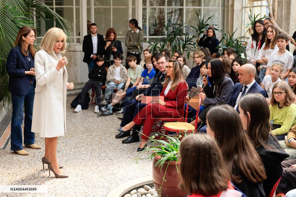Brigitte Macron and Rosangela Lula da Silva Visit Cite Scolaire Montaigne - Paris