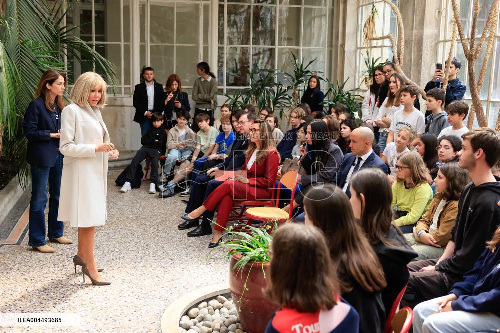Brigitte Macron and Rosangela Lula da Silva Visit Cite Scolaire Montaigne - Paris