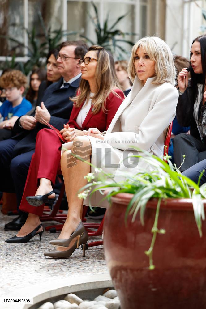 Brigitte Macron and Rosangela Lula da Silva Visit Cite Scolaire Montaigne - Paris