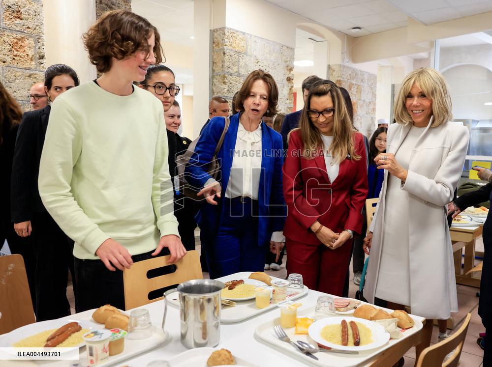 Brigitte Macron and Rosangela Lula da Silva Visit Cite Scolaire Montaigne - Paris