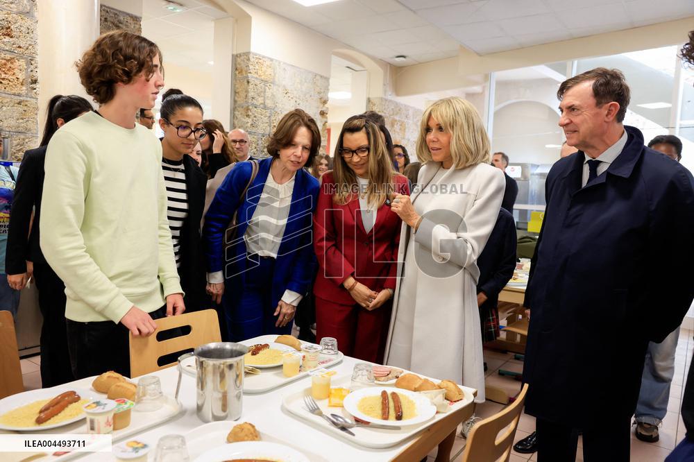Brigitte Macron and Rosangela Lula da Silva Visit Cite Scolaire Montaigne - Paris