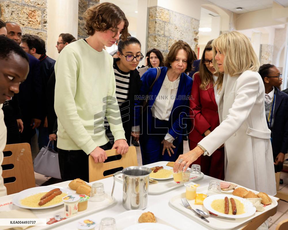 Brigitte Macron and Rosangela Lula da Silva Visit Cite Scolaire Montaigne - Paris