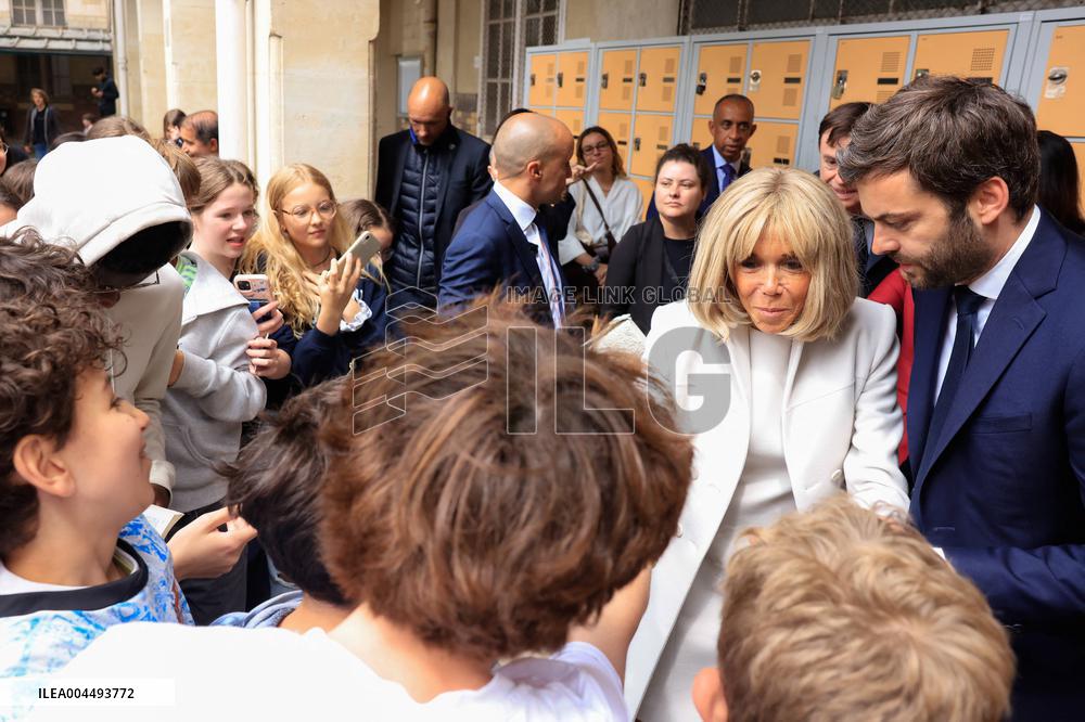 Brigitte Macron and Rosangela Lula da Silva Visit Cite Scolaire Montaigne - Paris