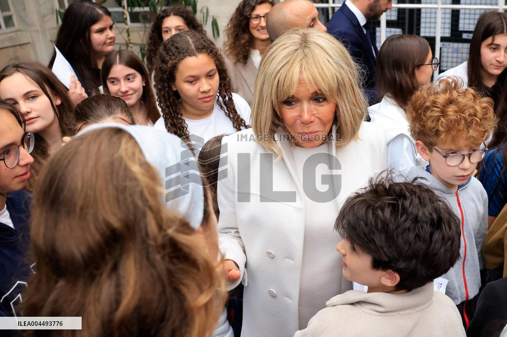 Brigitte Macron and Rosangela Lula da Silva Visit Cite Scolaire Montaigne - Paris