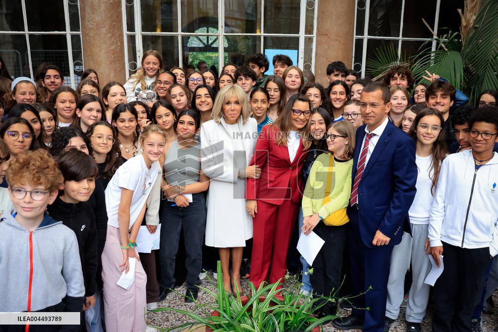 Brigitte Macron and Rosangela Lula da Silva Visit Cite Scolaire Montaigne - Paris