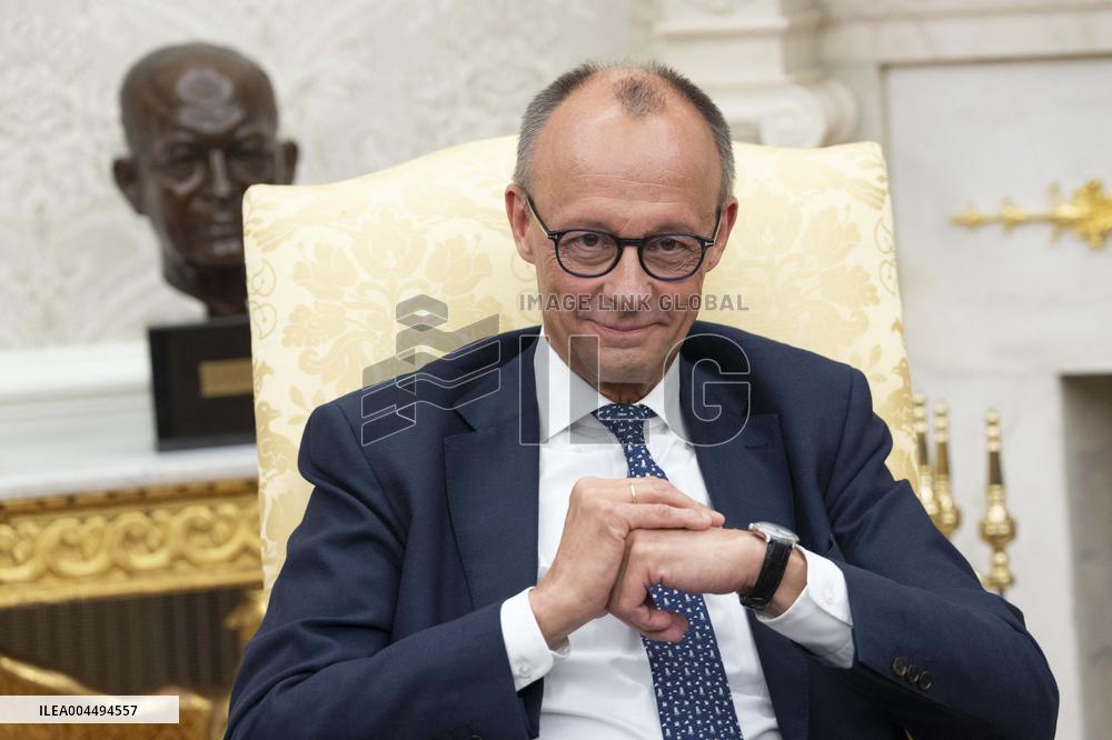 President Donald J Trump meets with Chancellor of Germany Friedrich Merz