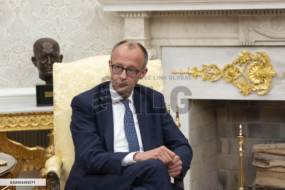 President Donald J Trump meets with Chancellor of Germany Friedrich Merz