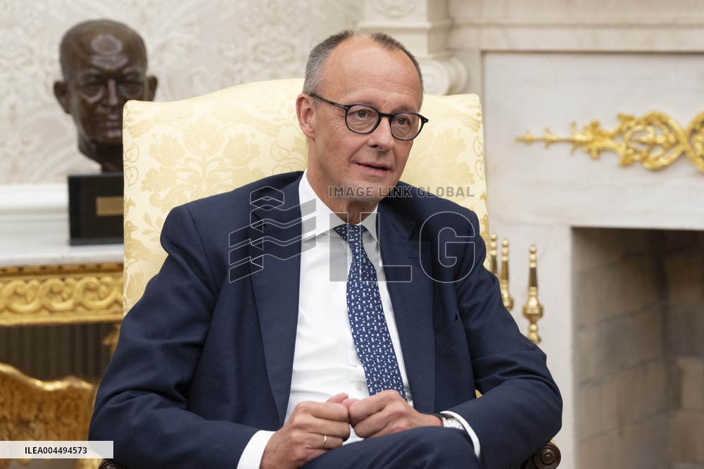 President Donald J Trump meets with Chancellor of Germany Friedrich Merz