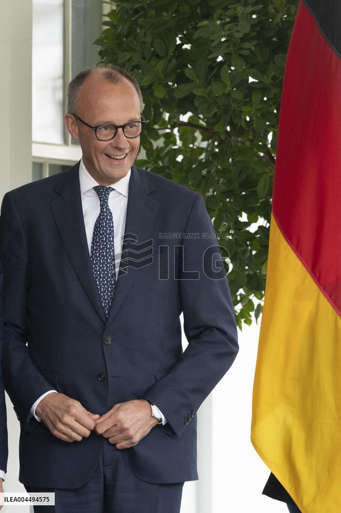 President Donald J Trump meets with Chancellor of Germany Friedrich Merz
