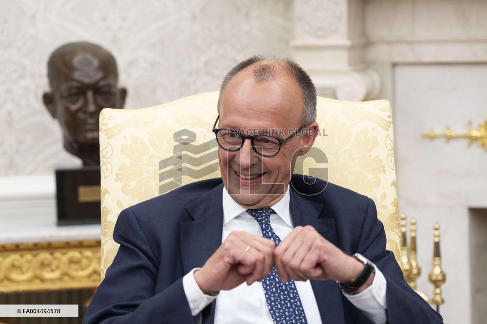 President Donald J Trump meets with Chancellor of Germany Friedrich Merz