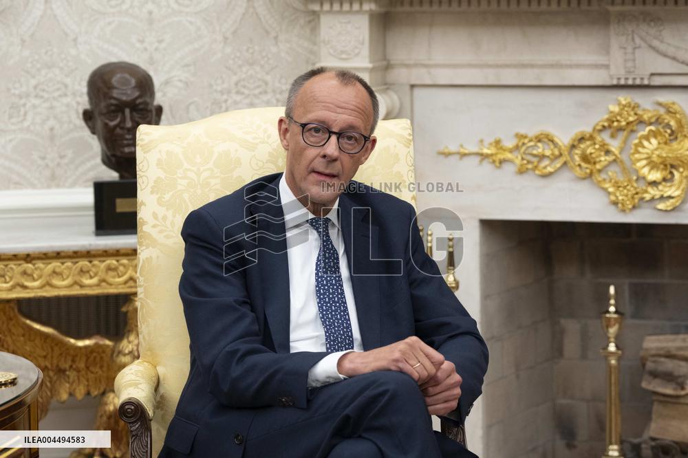 President Donald J Trump meets with Chancellor of Germany Friedrich Merz