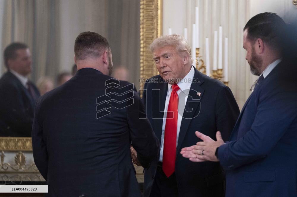 President Donald J Trump participates in a Roundtable Discussion with members of the Fraternal Order of Police